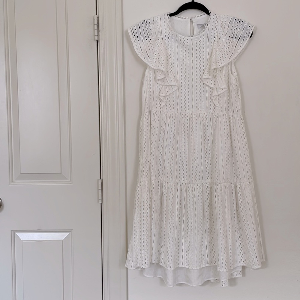 Crosby White Cotton Eyelet Dress